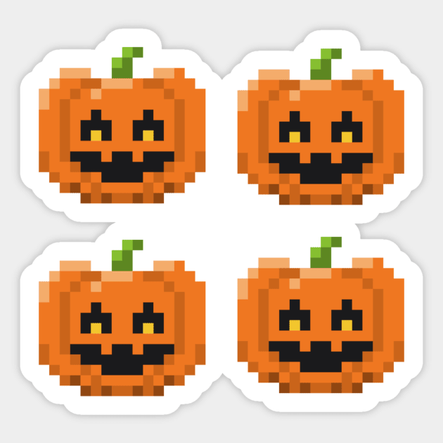 Jack o Lantern Pixel Art Scary Halloween Pumpkin